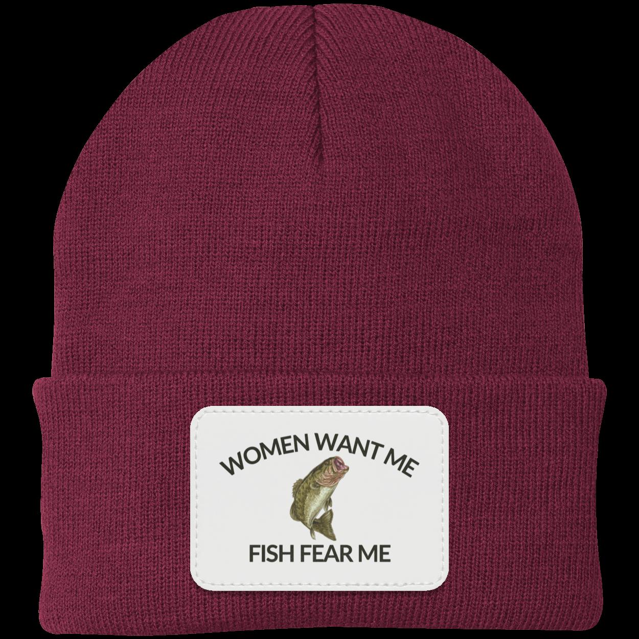 Women Want Me Fish Fear Me Fishing Beanie Knit Cap
