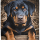 Rottweiler Puppy Rottie Plush Fleece Blanket