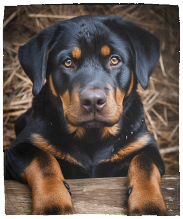 Rottweiler Puppy Rottie Plush Fleece Blanket