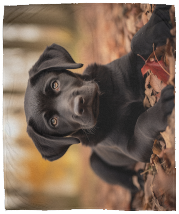Black Labrador Retriever Plush Fleece Blanket
