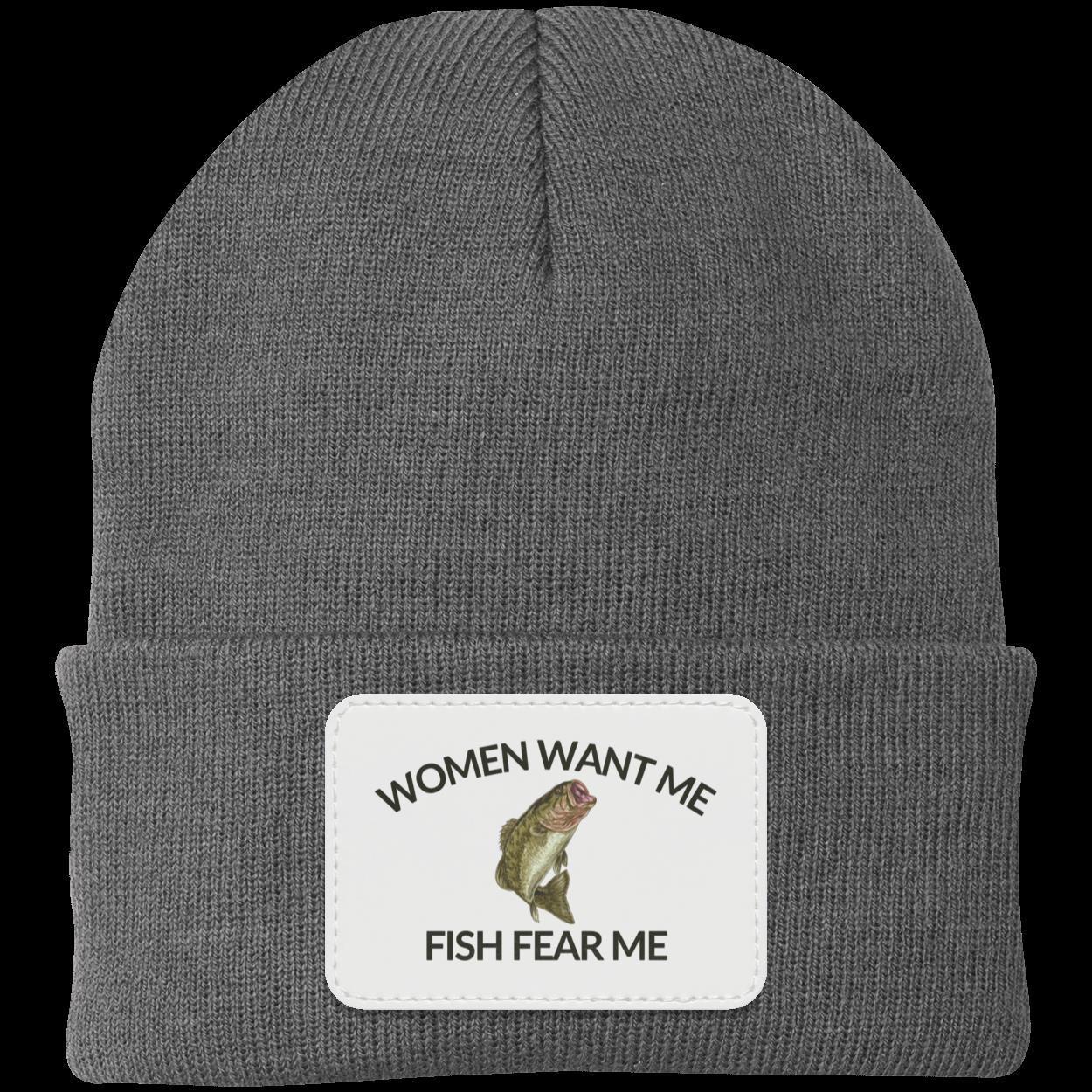 Women Want Me Fish Fear Me Fishing Beanie Knit Cap