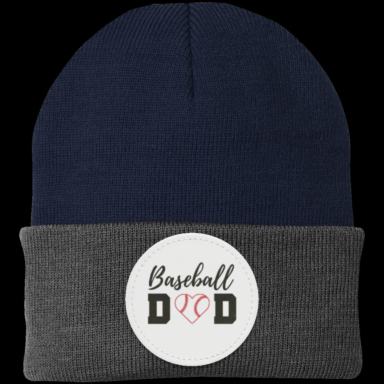 Baseball Mom Dad Heart Beanie Knit Cap