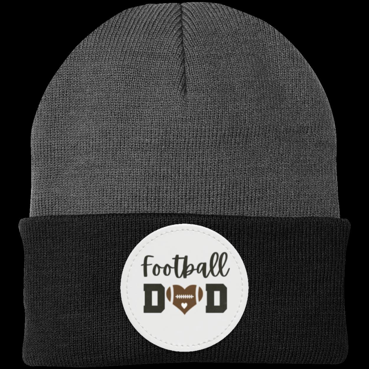 Football Mom Dad Heart Beanie Knit Cap