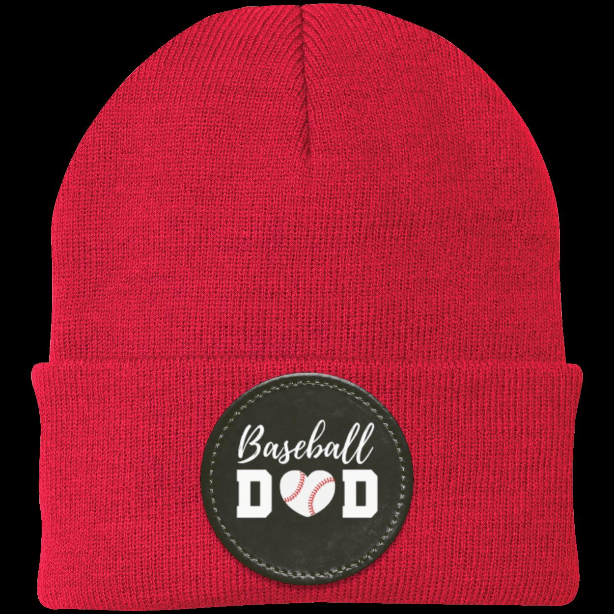 Baseball Mom Dad Heart Beanie Knit Cap