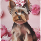 Yorkshire Terrier Yorkie Pink Flowers Plush