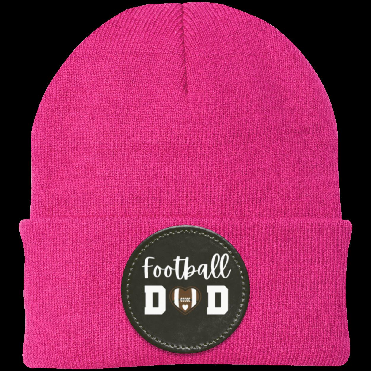 Football Mom Dad Heart Beanie Knit Cap