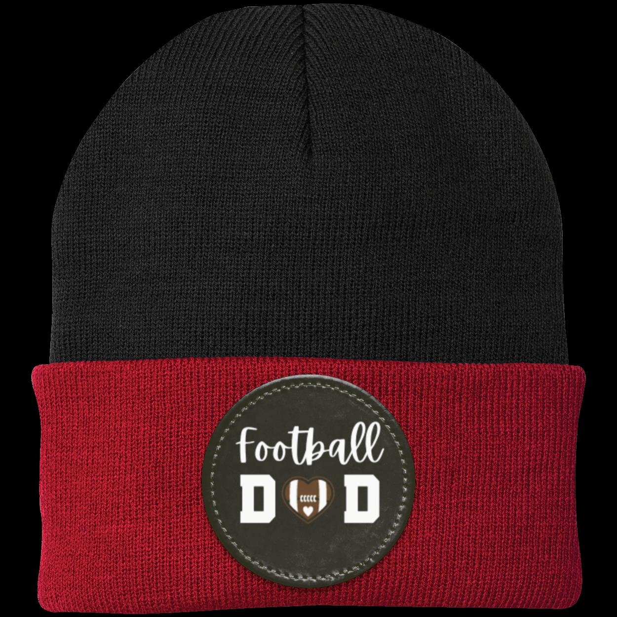 Football Mom Dad Heart Beanie Knit Cap