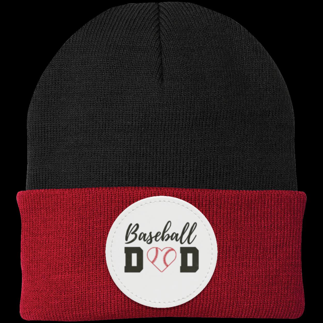 Baseball Mom Dad Heart Beanie Knit Cap