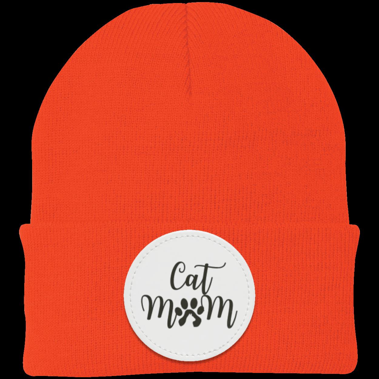 Cat Mom with Shadow Cat Knit Cap