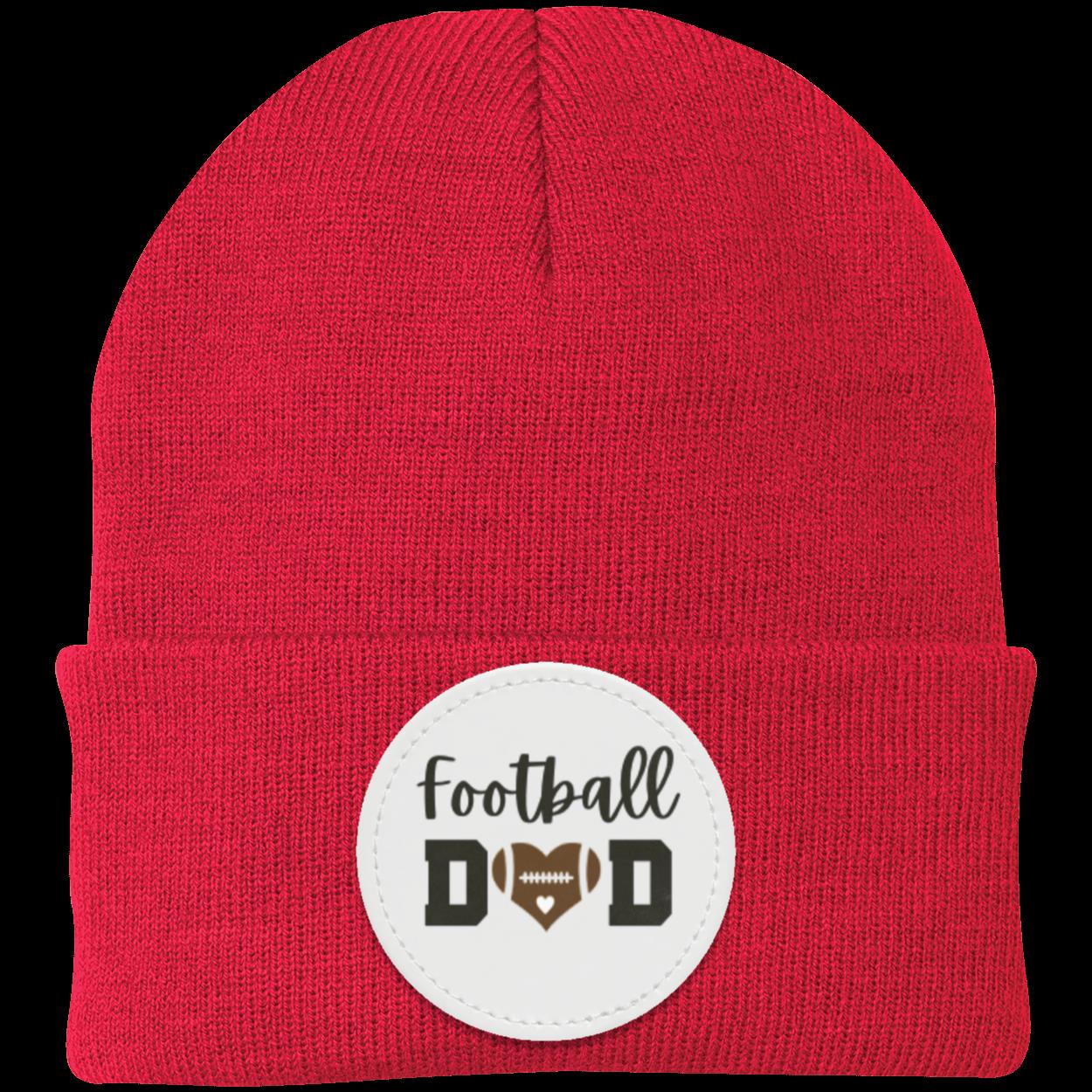 Football Mom Dad Heart Beanie Knit Cap