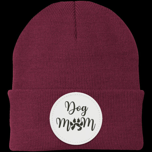 Dog Mom with Dog Shadow Knit Cap