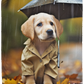 Labrador Puppy in the Rain Plush Fleece Blanket