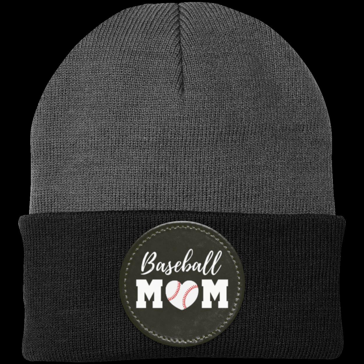 Baseball Mom Dad Heart Beanie Knit Cap