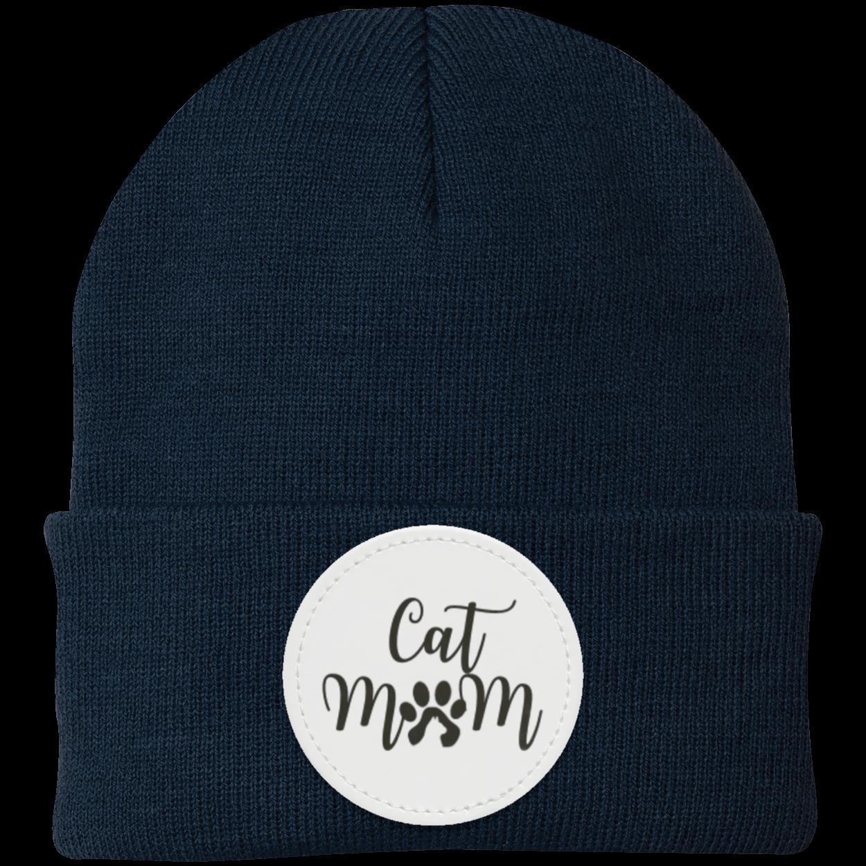 Cat Mom with Shadow Cat Knit Cap