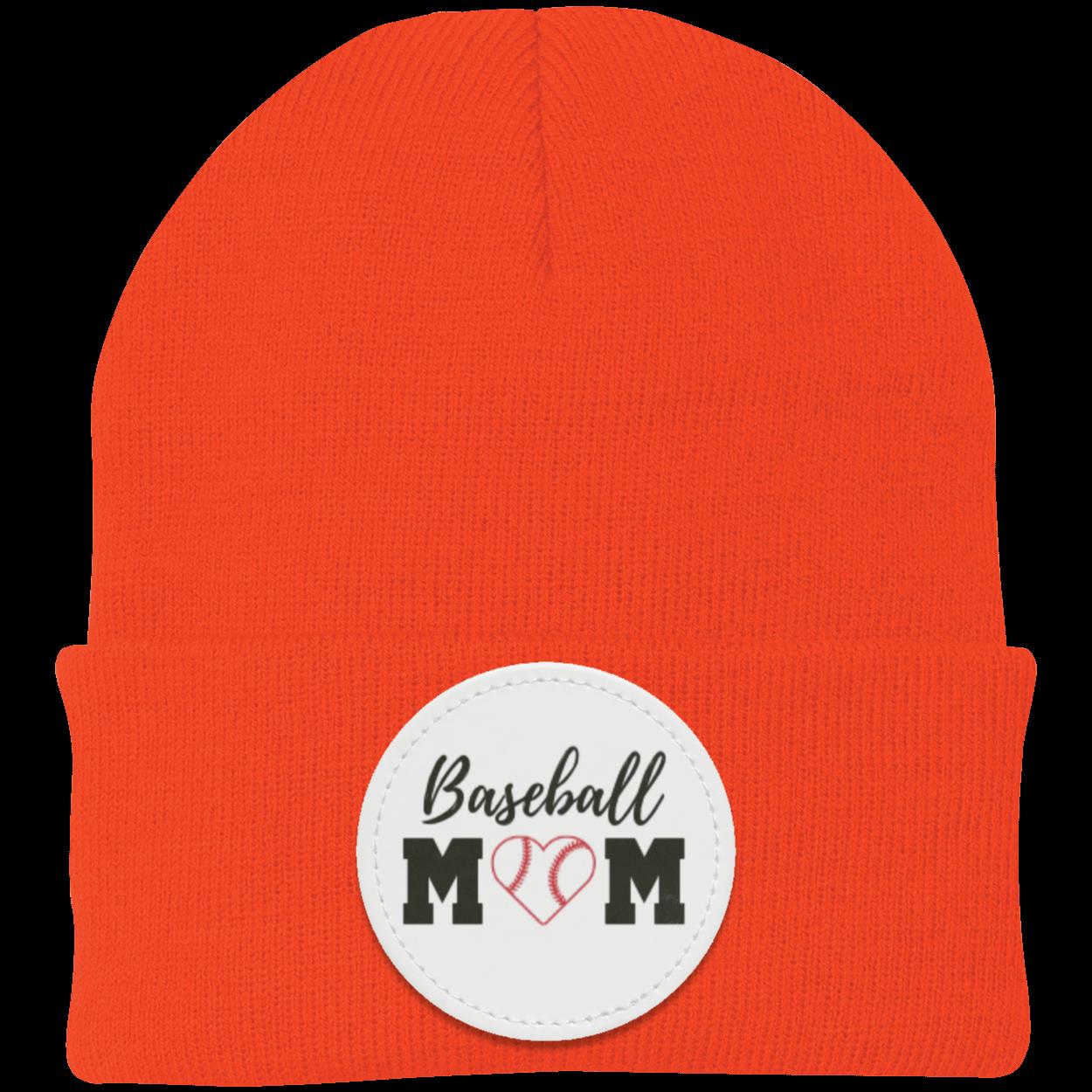 Baseball Mom Dad Heart Beanie Knit Cap