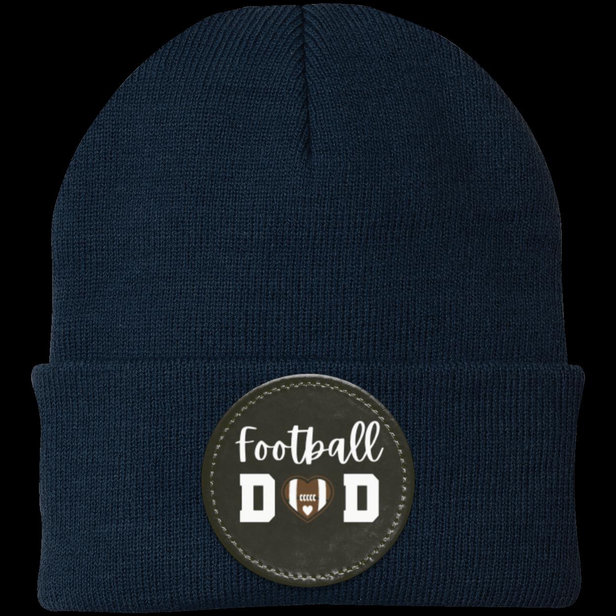 Football Mom Dad Heart Beanie Knit Cap