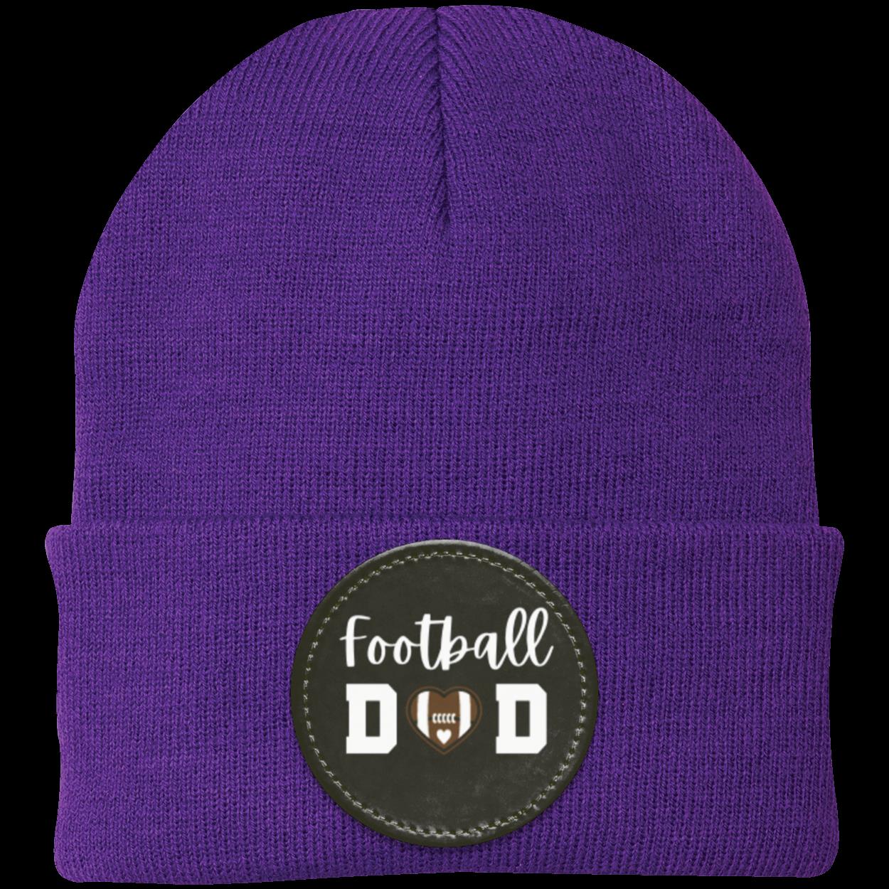 Football Mom Dad Heart Beanie Knit Cap