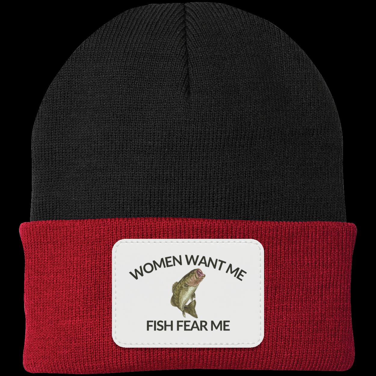 Women Want Me Fish Fear Me Fishing Beanie Knit Cap