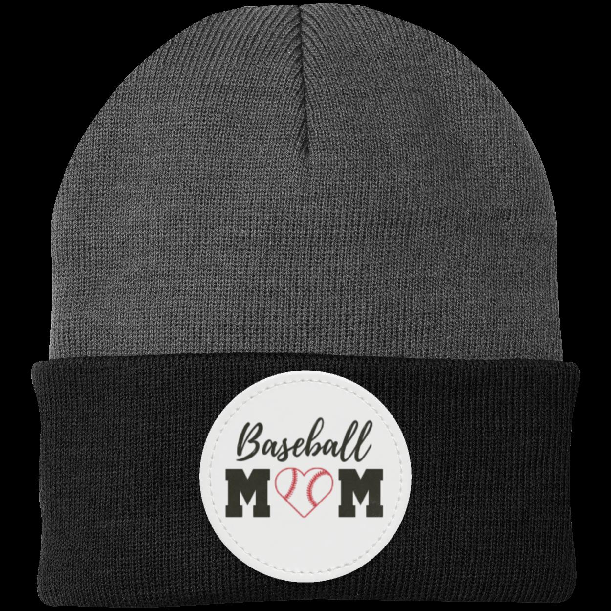 Baseball Mom Dad Heart Beanie Knit Cap