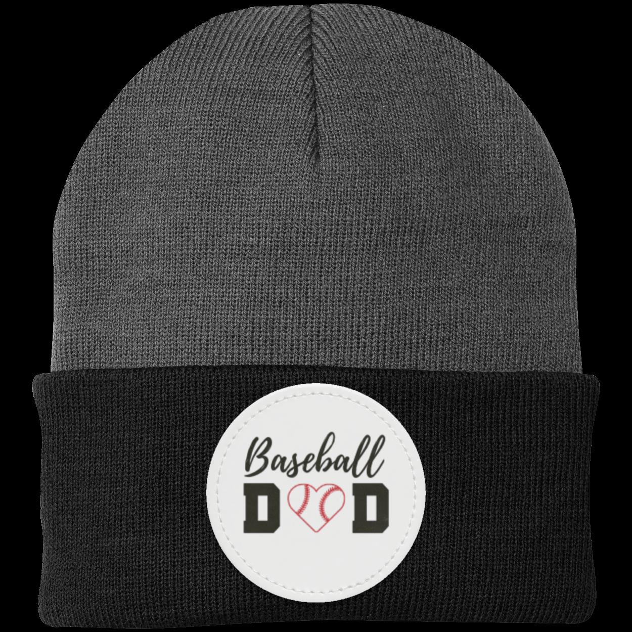 Baseball Mom Dad Heart Beanie Knit Cap