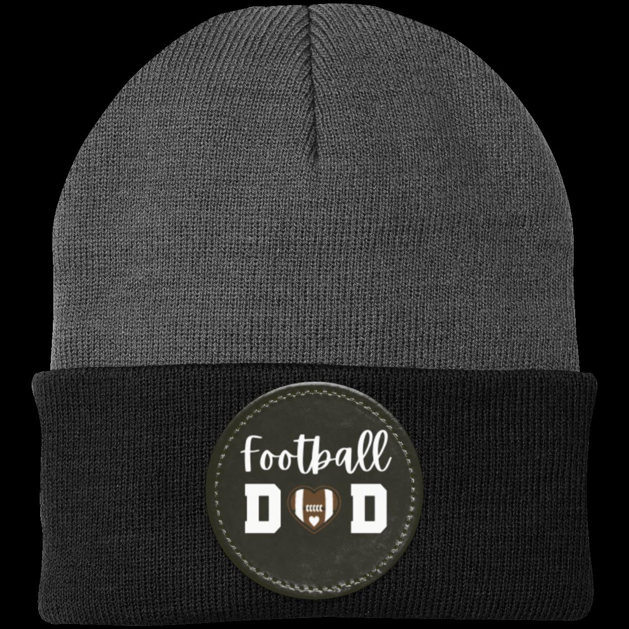 Football Mom Dad Heart Beanie Knit Cap