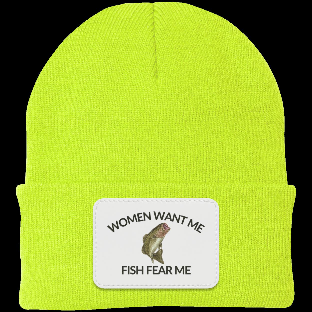 Women Want Me Fish Fear Me Fishing Beanie Knit Cap
