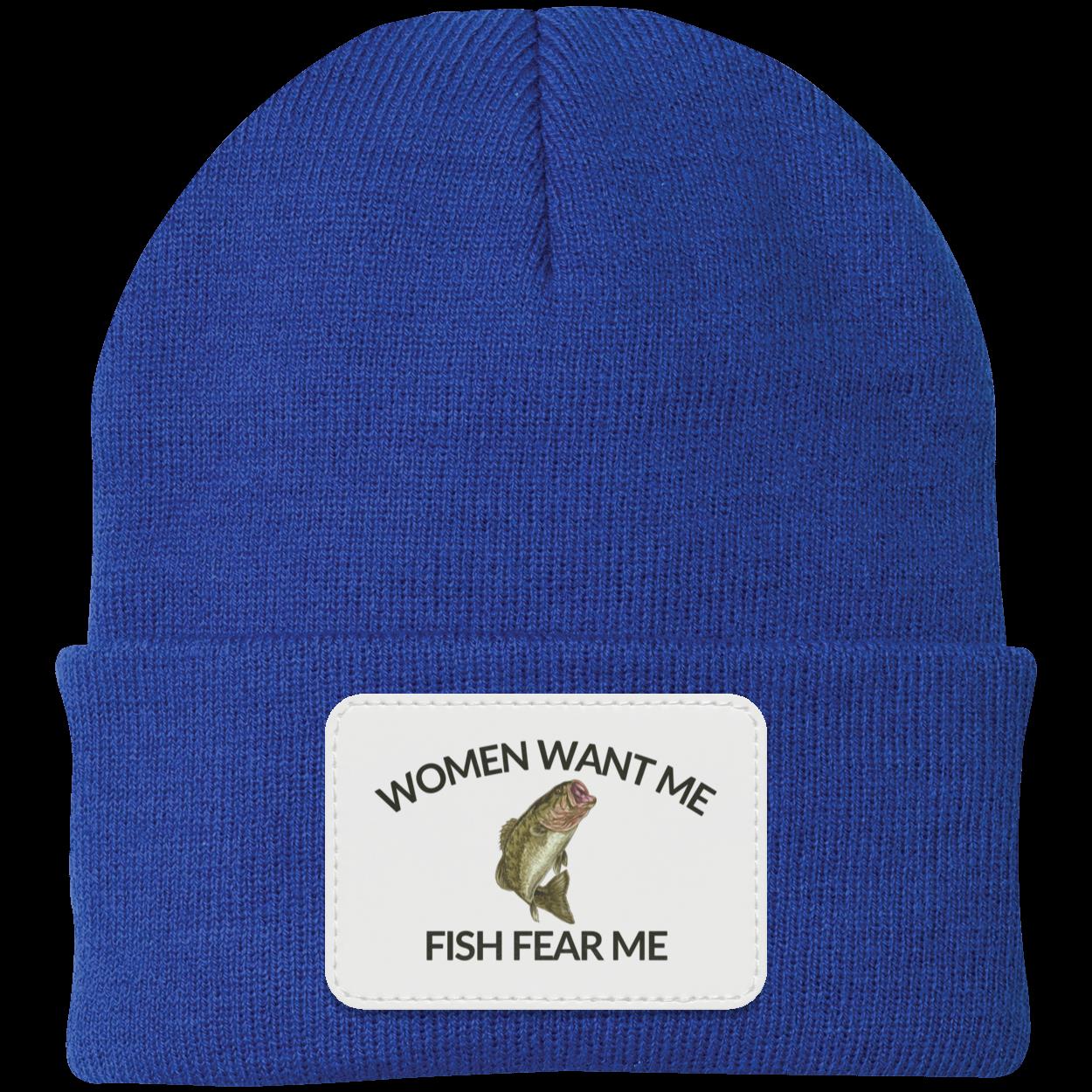 Women Want Me Fish Fear Me Fishing Beanie Knit Cap