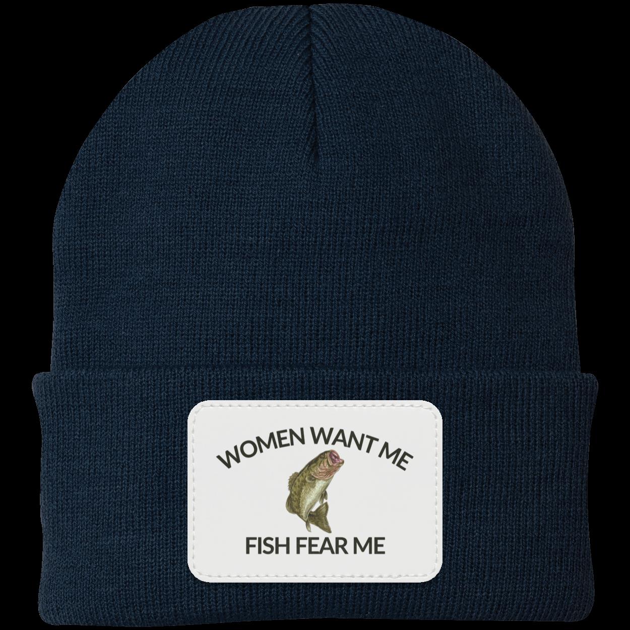 Women Want Me Fish Fear Me Fishing Beanie Knit Cap
