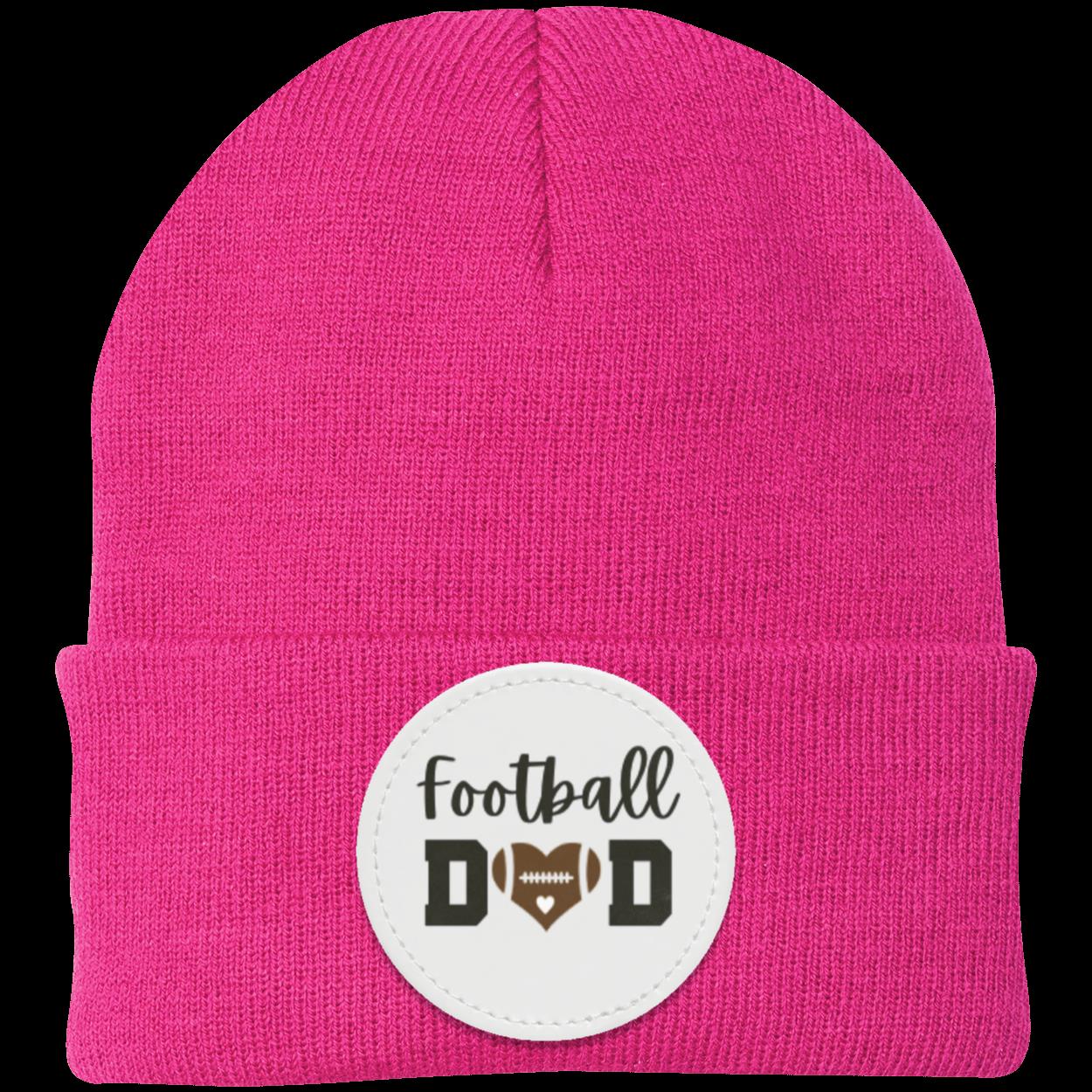 Football Mom Dad Heart Beanie Knit Cap