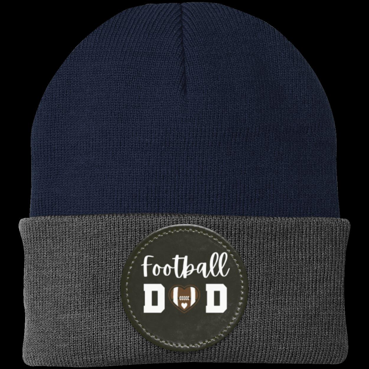 Football Mom Dad Heart Beanie Knit Cap