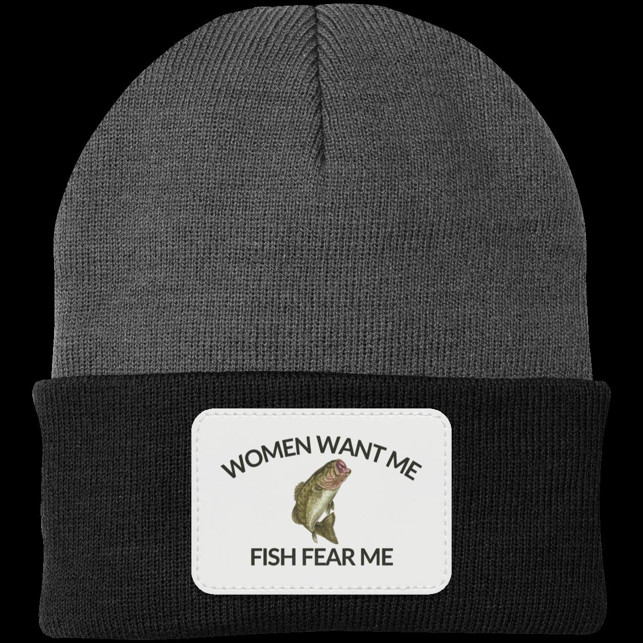 Women Want Me Fish Fear Me Fishing Beanie Knit Cap