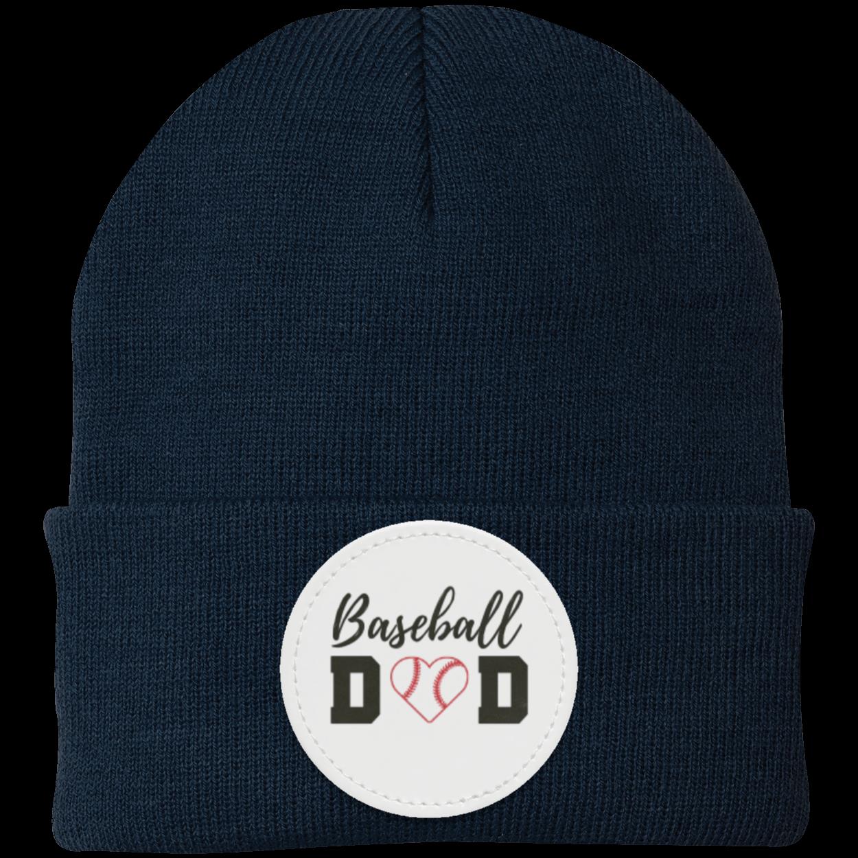 Baseball Mom Dad Heart Beanie Knit Cap