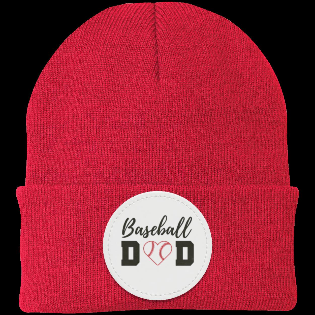 Baseball Mom Dad Heart Beanie Knit Cap