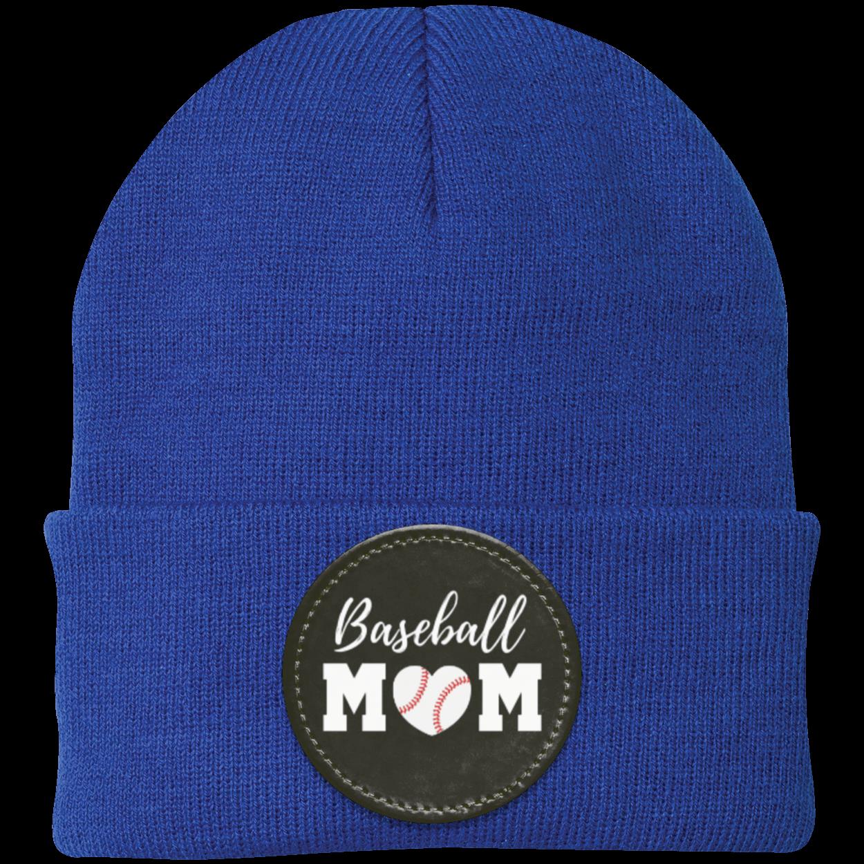 Baseball Mom Dad Heart Beanie Knit Cap