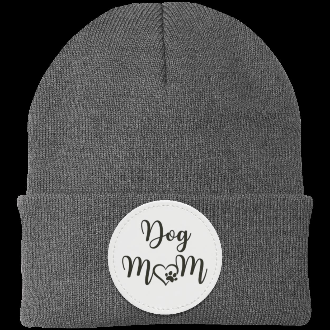 Dog Mom with Heart and Paw Knit Cap