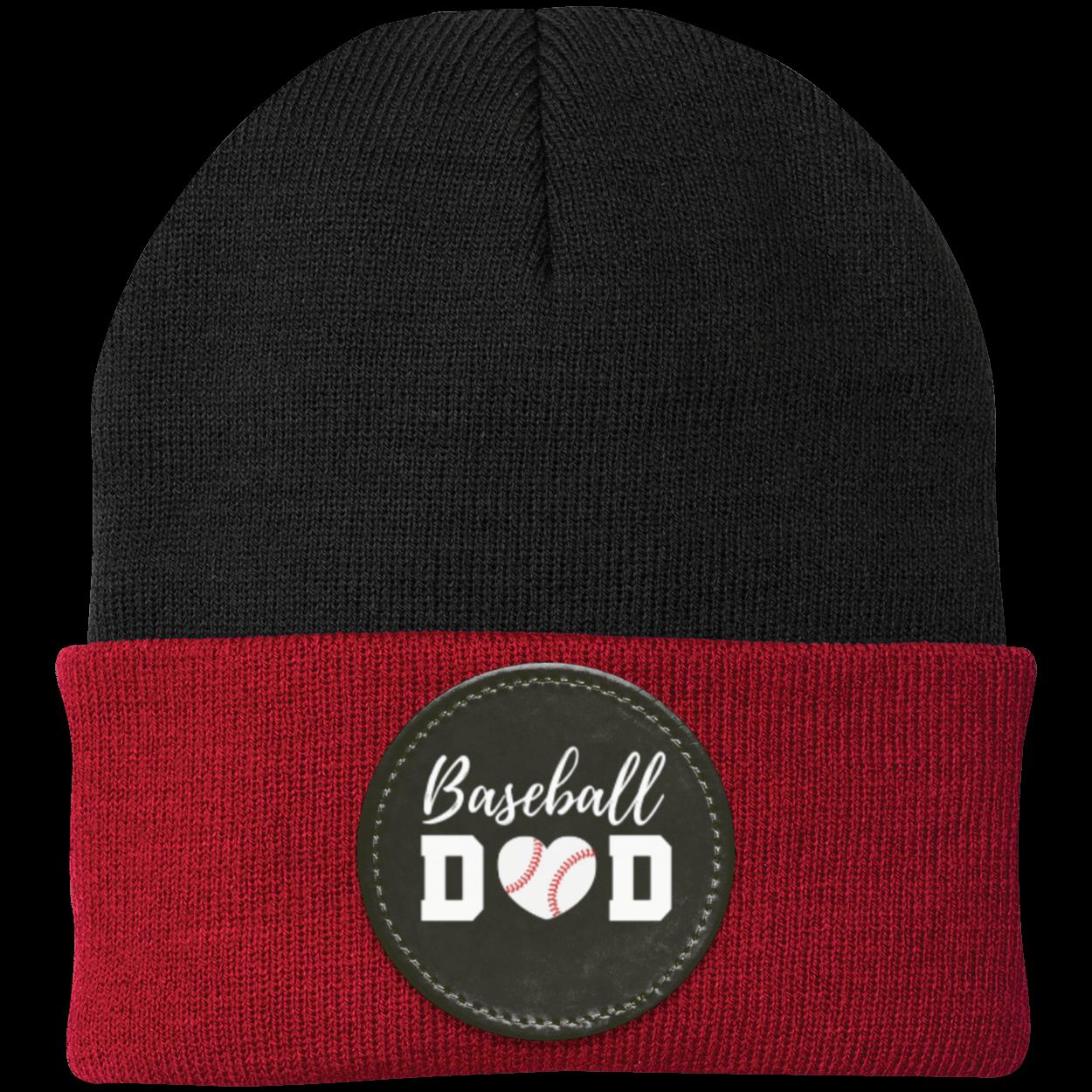 Baseball Mom Dad Heart Beanie Knit Cap