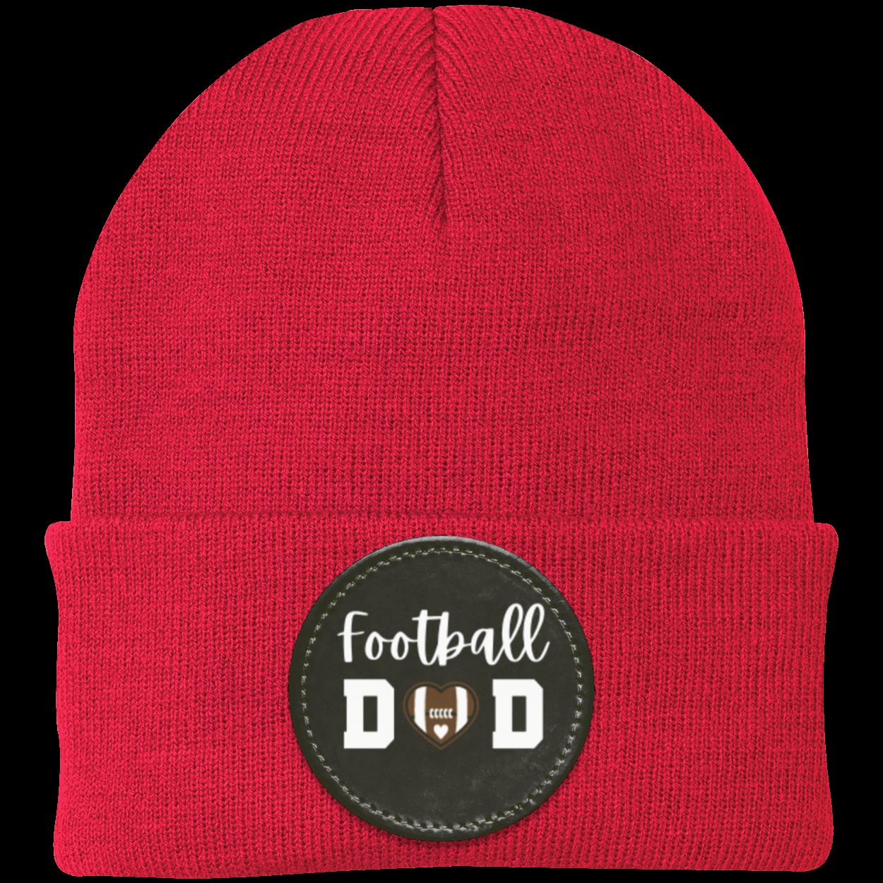 Football Mom Dad Heart Beanie Knit Cap