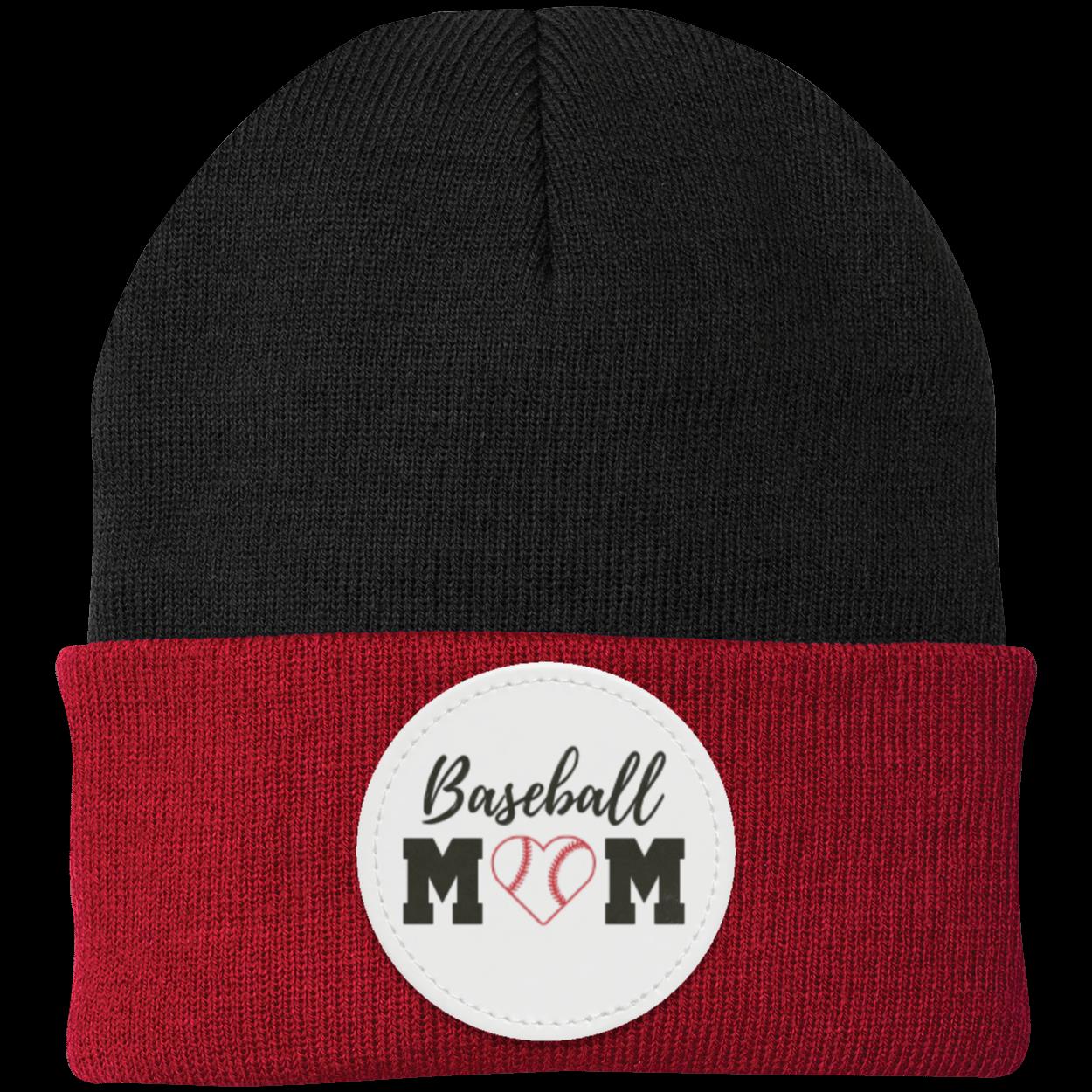 Baseball Mom Dad Heart Beanie Knit Cap