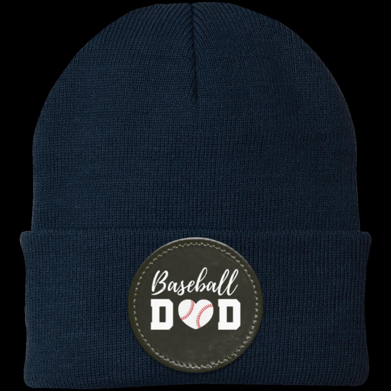 Baseball Mom Dad Heart Beanie Knit Cap