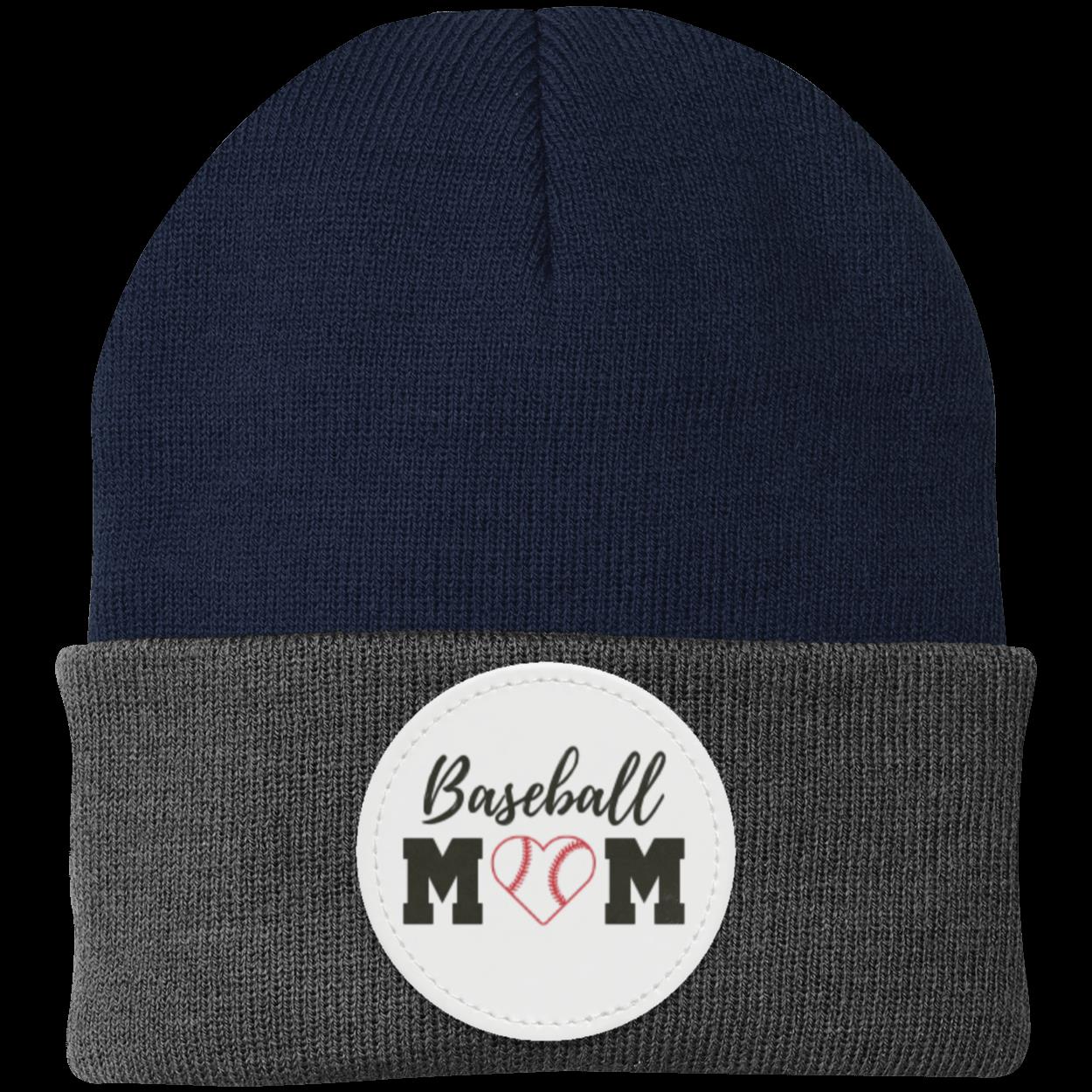 Baseball Mom Dad Heart Beanie Knit Cap