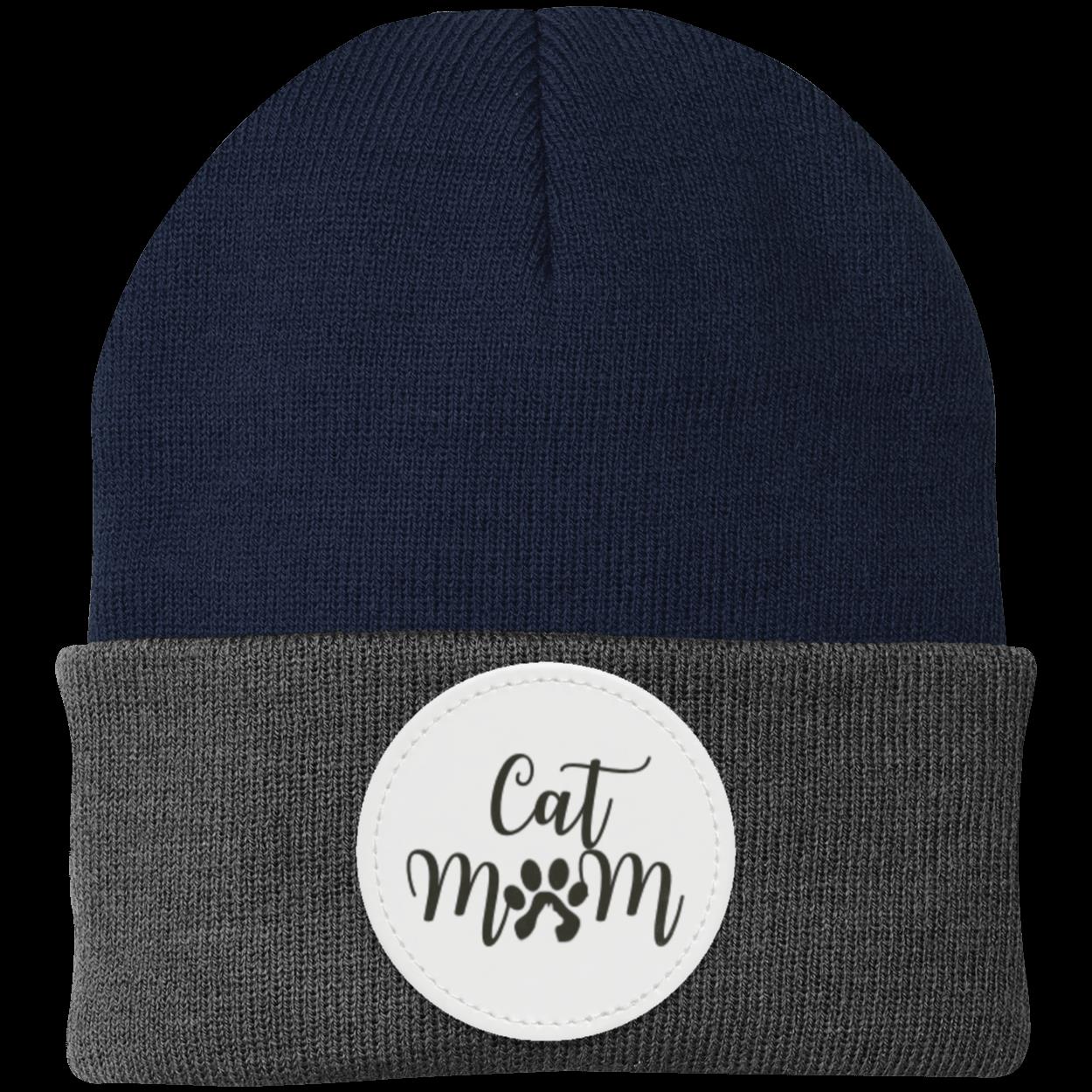 Cat Mom with Shadow Cat Knit Cap