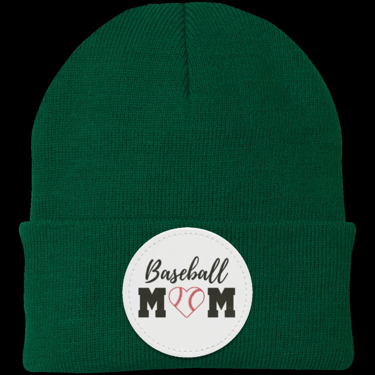 Baseball Mom Dad Heart Beanie Knit Cap