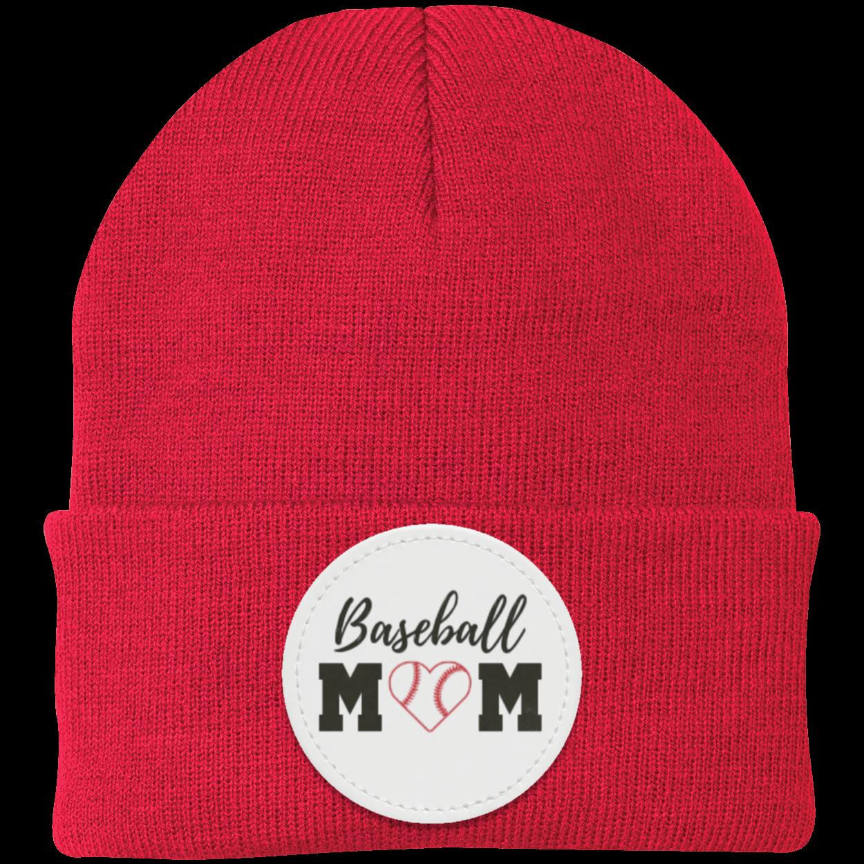 Baseball Mom Dad Heart Beanie Knit Cap