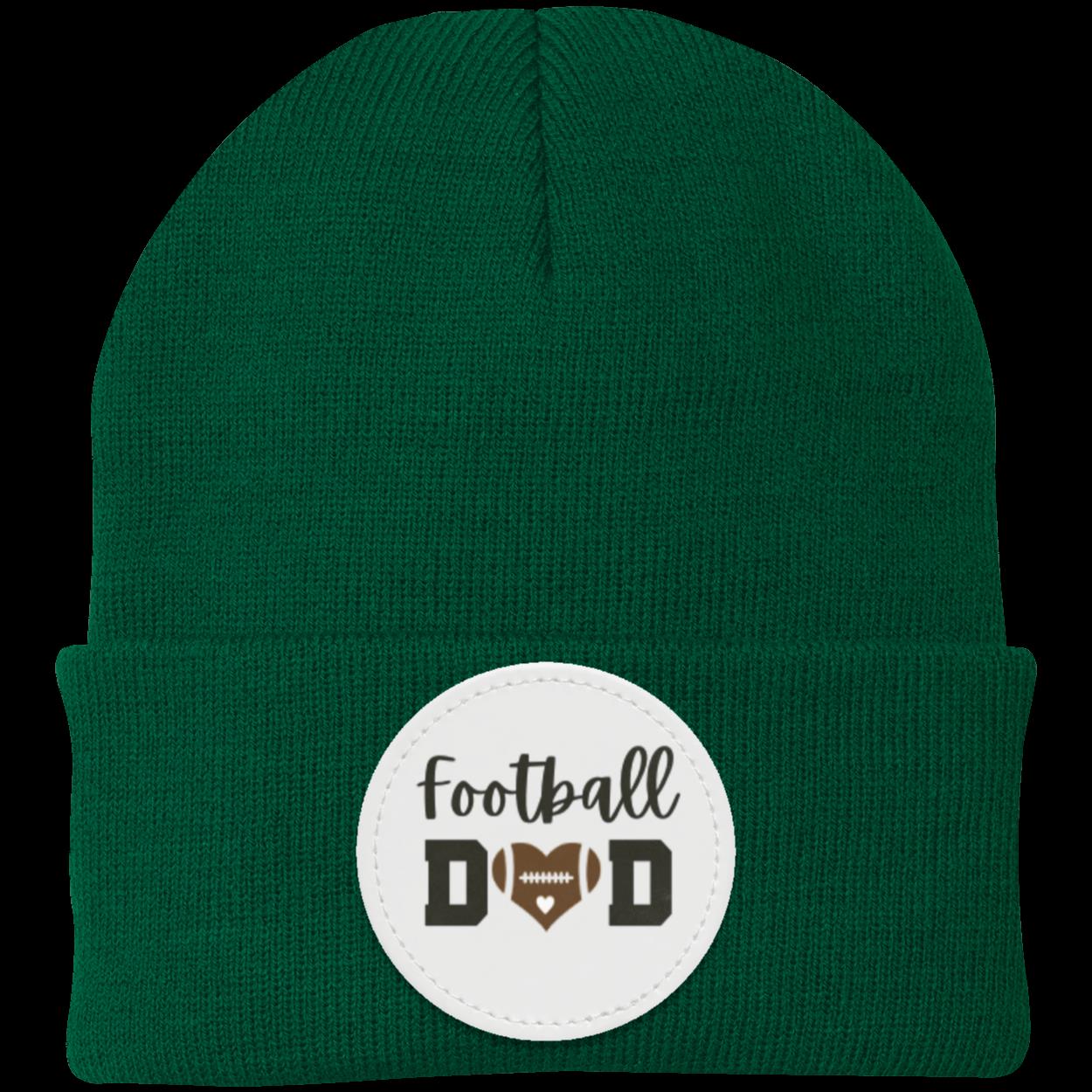 Football Mom Dad Heart Beanie Knit Cap