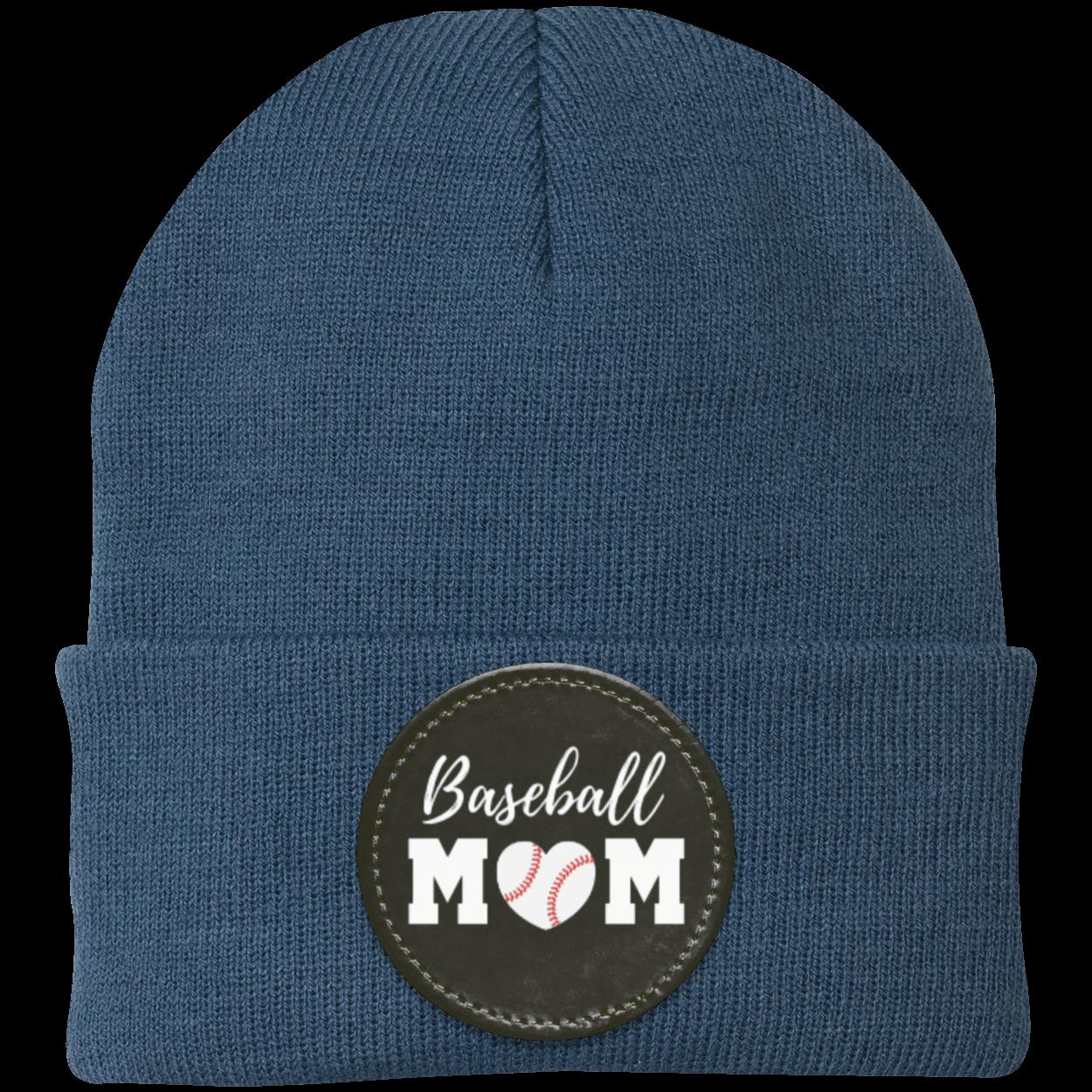 Baseball Mom Dad Heart Beanie Knit Cap