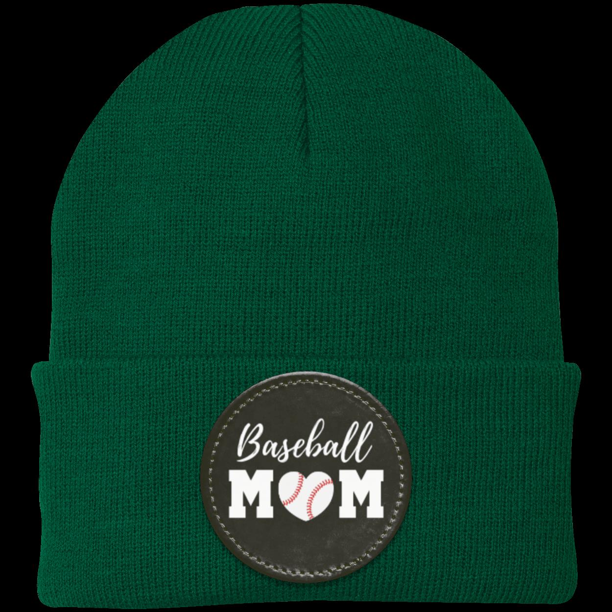 Baseball Mom Dad Heart Beanie Knit Cap