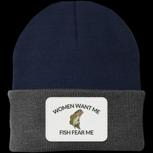 Women Want Me Fish Fear Me Fishing Beanie Knit Cap