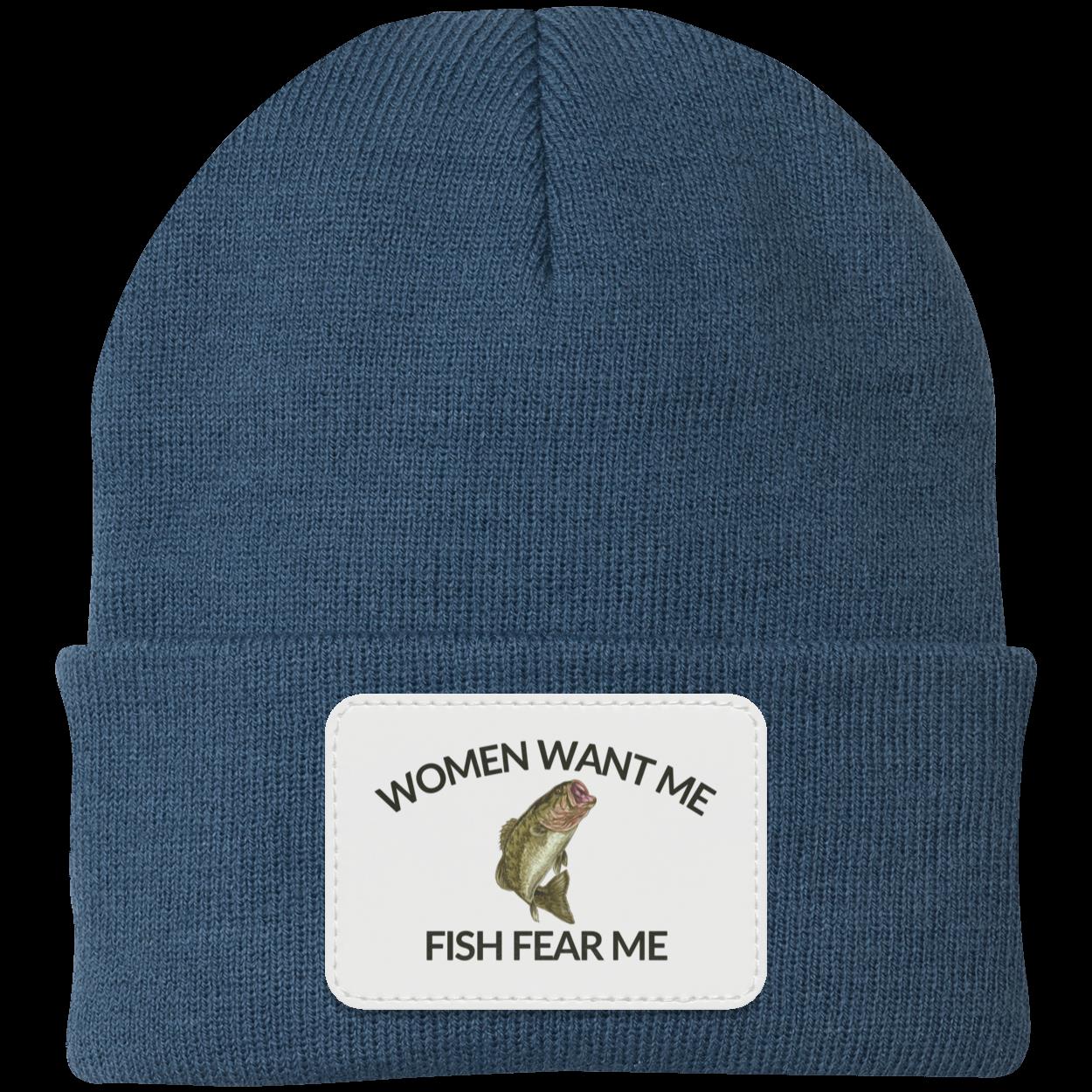 Women Want Me Fish Fear Me Fishing Beanie Knit Cap