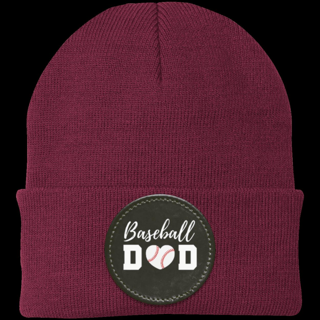 Baseball Mom Dad Heart Beanie Knit Cap