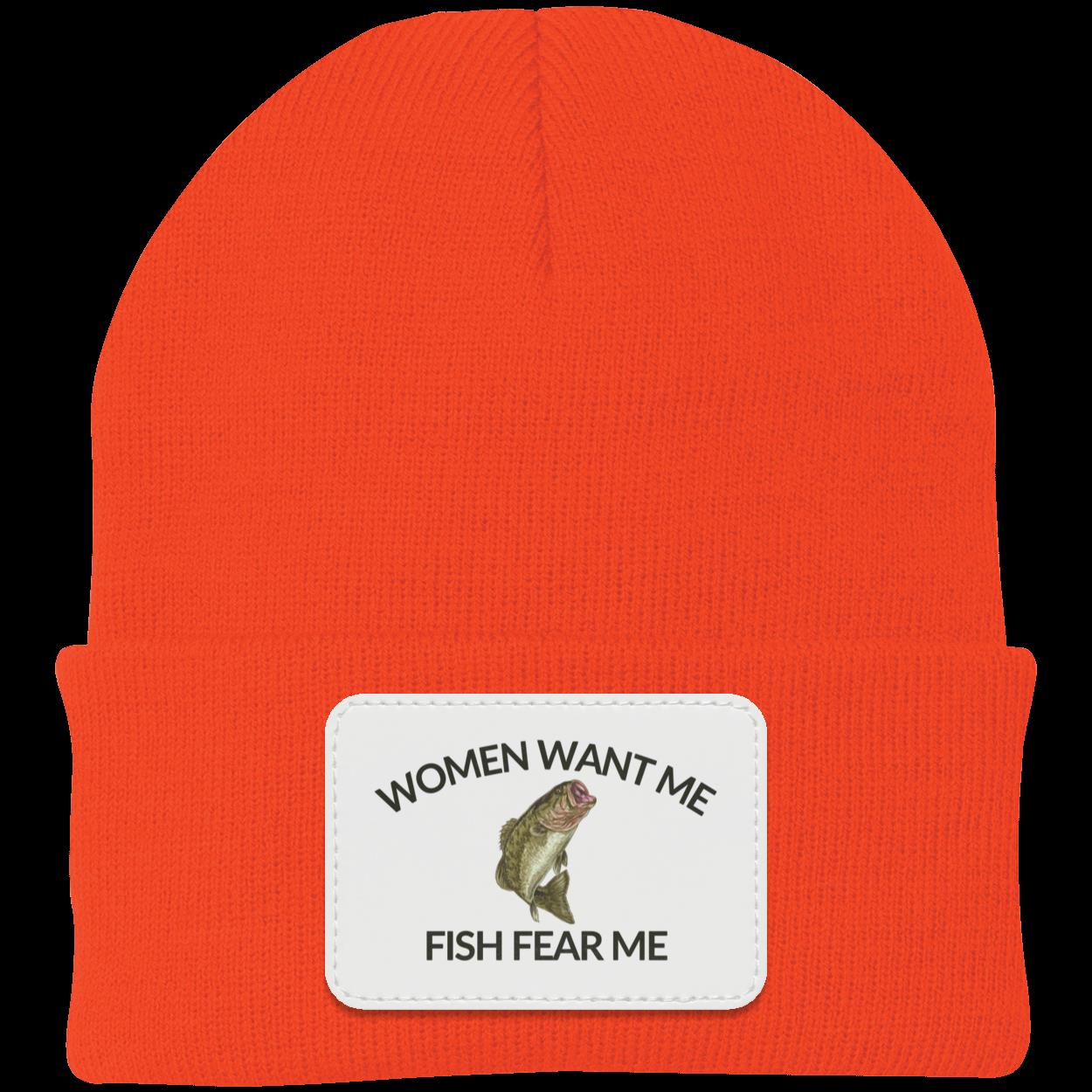 Women Want Me Fish Fear Me Fishing Beanie Knit Cap